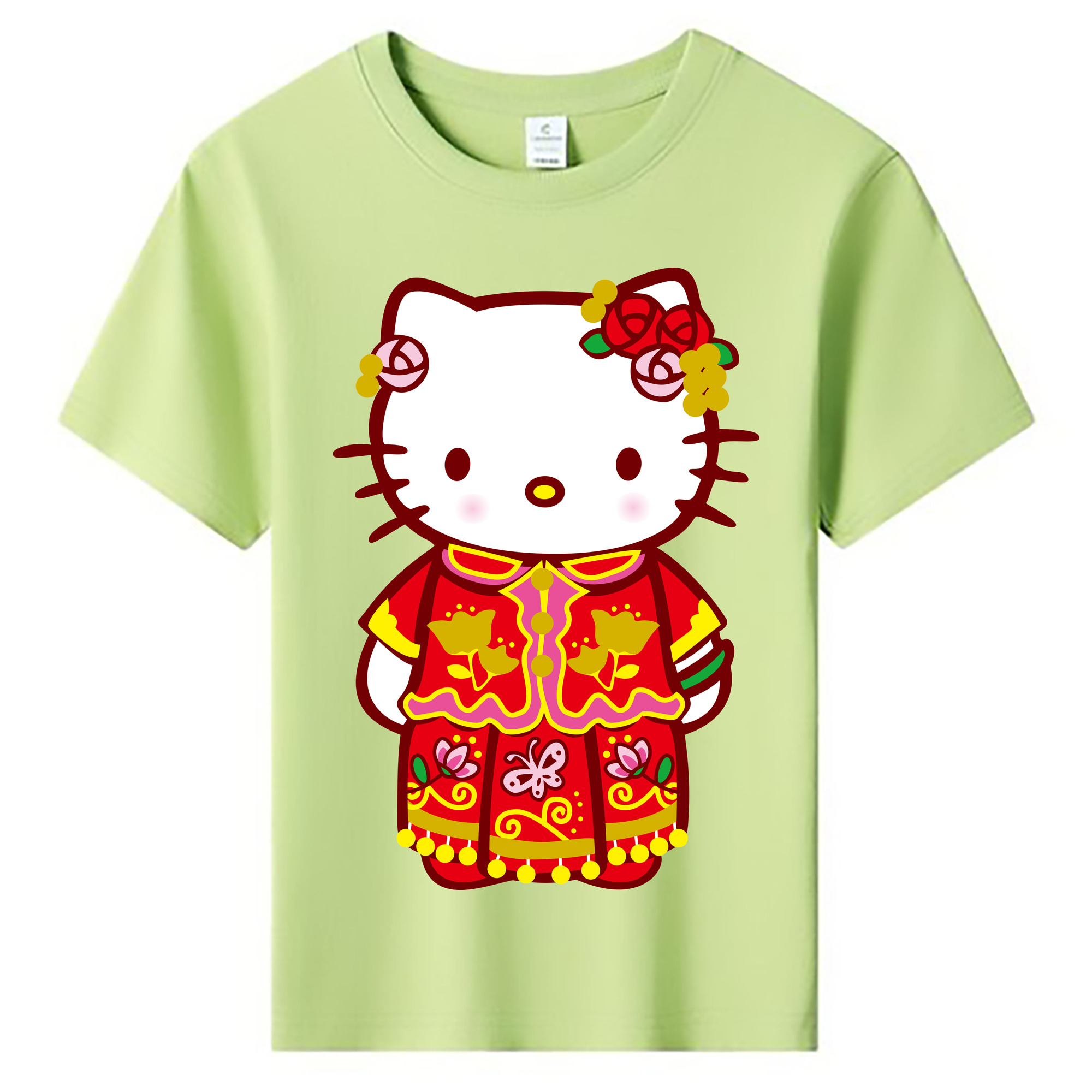 （画像用） Hello Kitty ハローキティ 綿100％キッズTシャツ（フロントプリント）